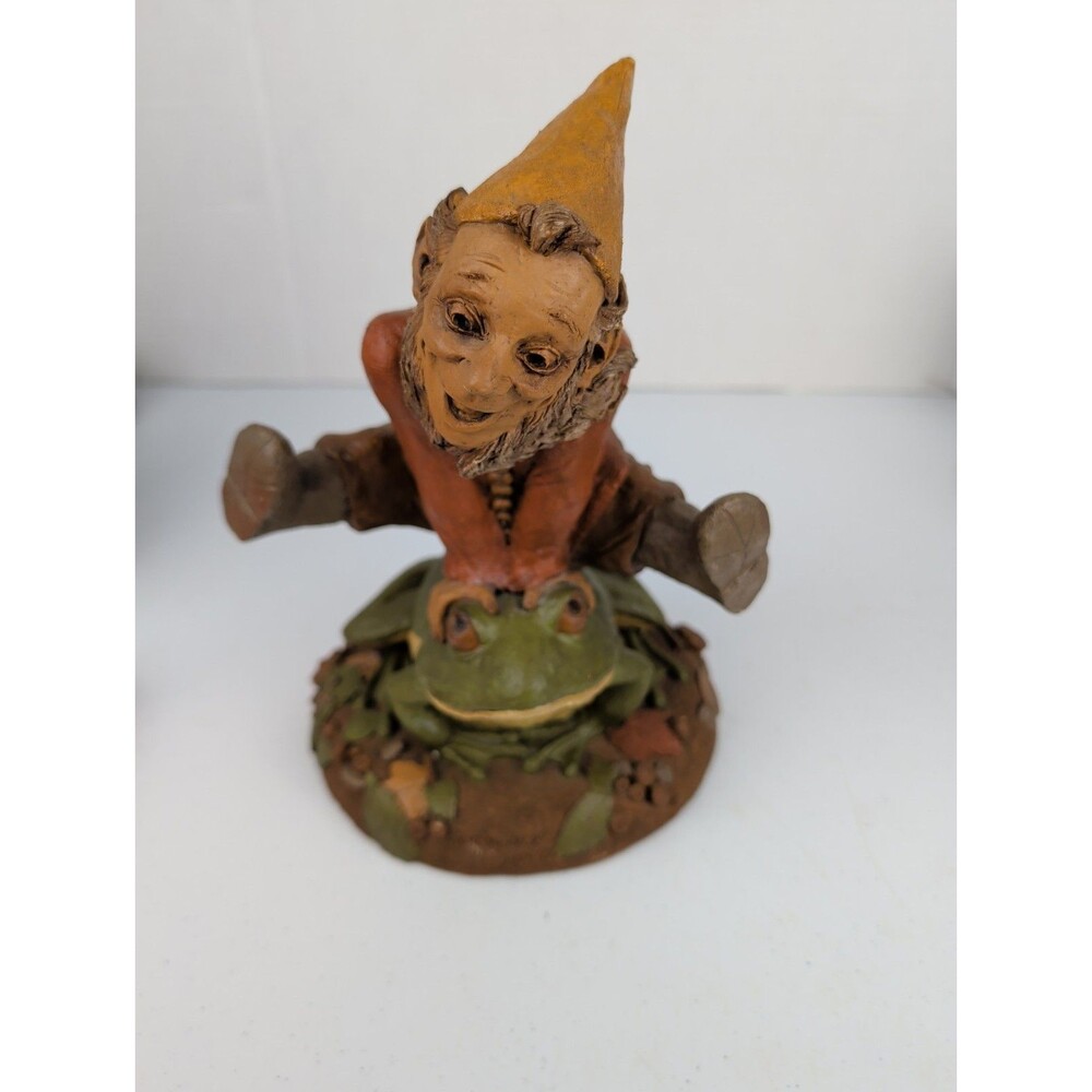 Cairn 1994 Jumping Jack Gnome Leap Frog Sculpture 10” Tom Clark Tim Wolfe Signed